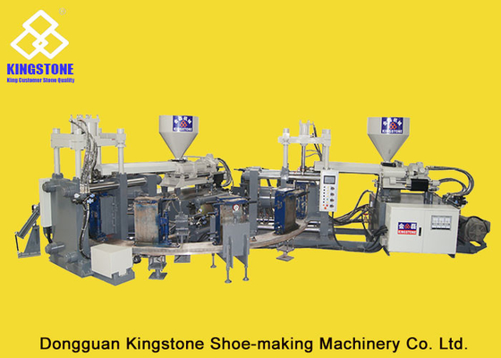 Un/deux bottes de PVC de couleur faisant la machine, chaîne de production en plastique d'usine de bottes de pluie