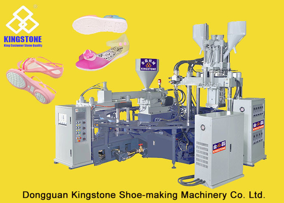 Trois chaussures en plastique de la couleur TPR faisant la machine avec le double contrôle de la pression proportionnel