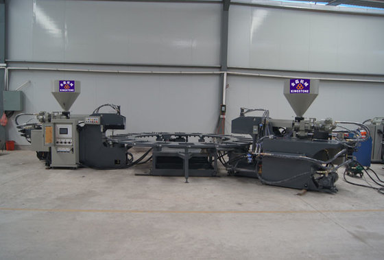 Machine de fabrication unique de chaussure rotatoire automatique de PVC/TPR, machine de moulage injection directe d'Outsole