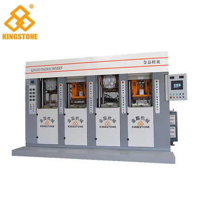 Les sandales en cuir chaussent la machine de fabrication unique, machine de moulage par injection d'outsole de la couleur TPU/TR de la charge statique deux