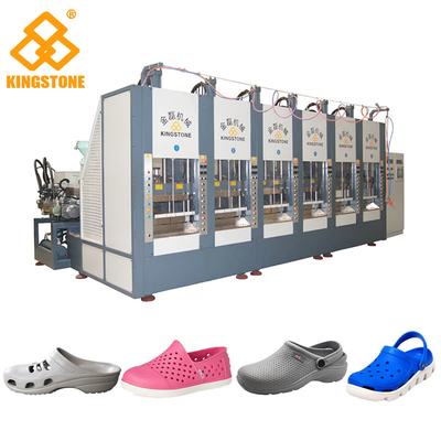 Six machines de moulage par injection de chaussures de plastique de stations pour la fabrication de semelles de pantoufle d'EVA