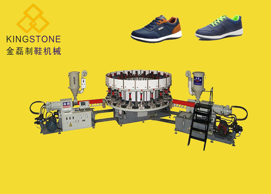 Le double sport rotatoire d'IMMERSION de couleur chausse/la machine de moulage par injection de toile