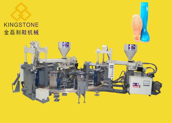 Double machine de moulage par injection de couleur pour les bottes en plastique de PVC