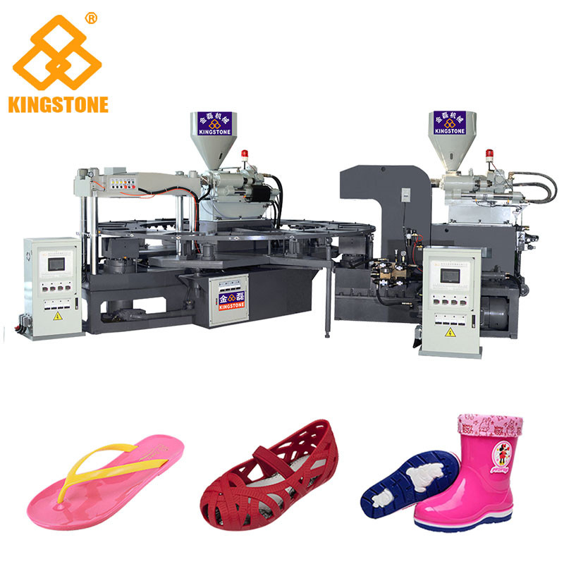 Machine rotatoire 4.3*3.3*2.9m/2 ans de moulage par injection de sandale de gelée de PVC de deux couleurs de garantie