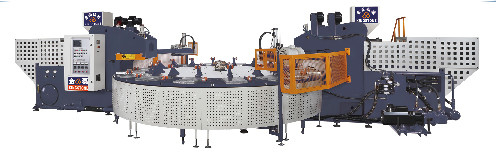 Machine de fabrication unique automatique de chaussure rotatoire de 2 ou 3 personnes pour les produits froids de tir d'EVA